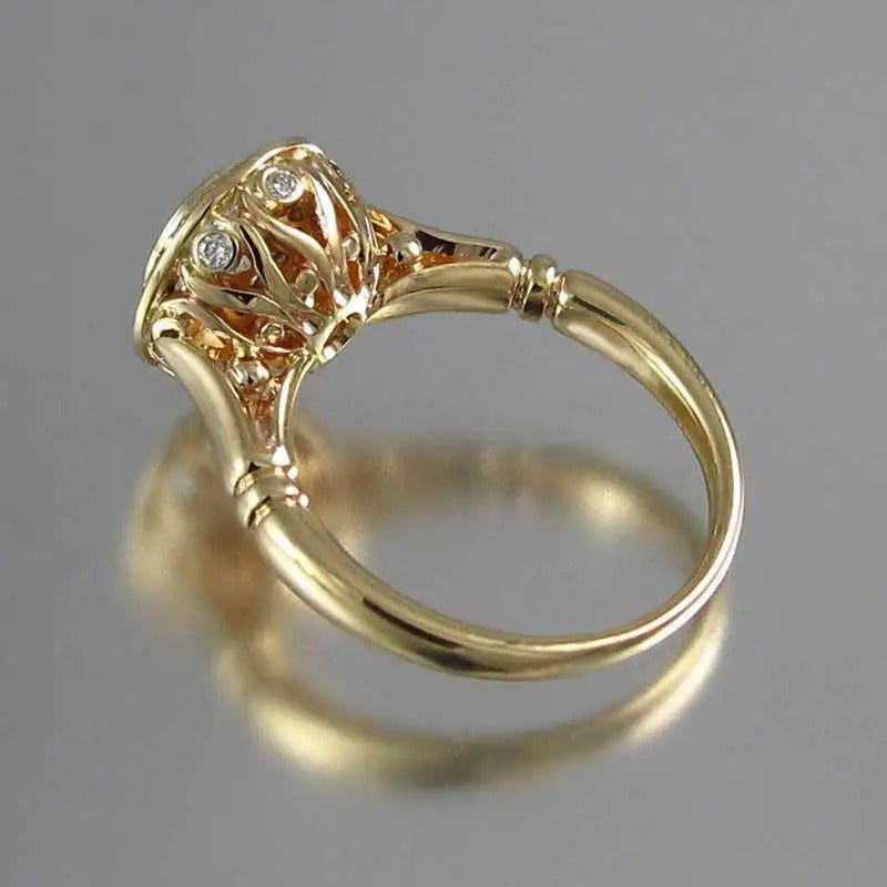 Janna – Set Vintage-Ringe in Gold mit Funkelndem Zirkon