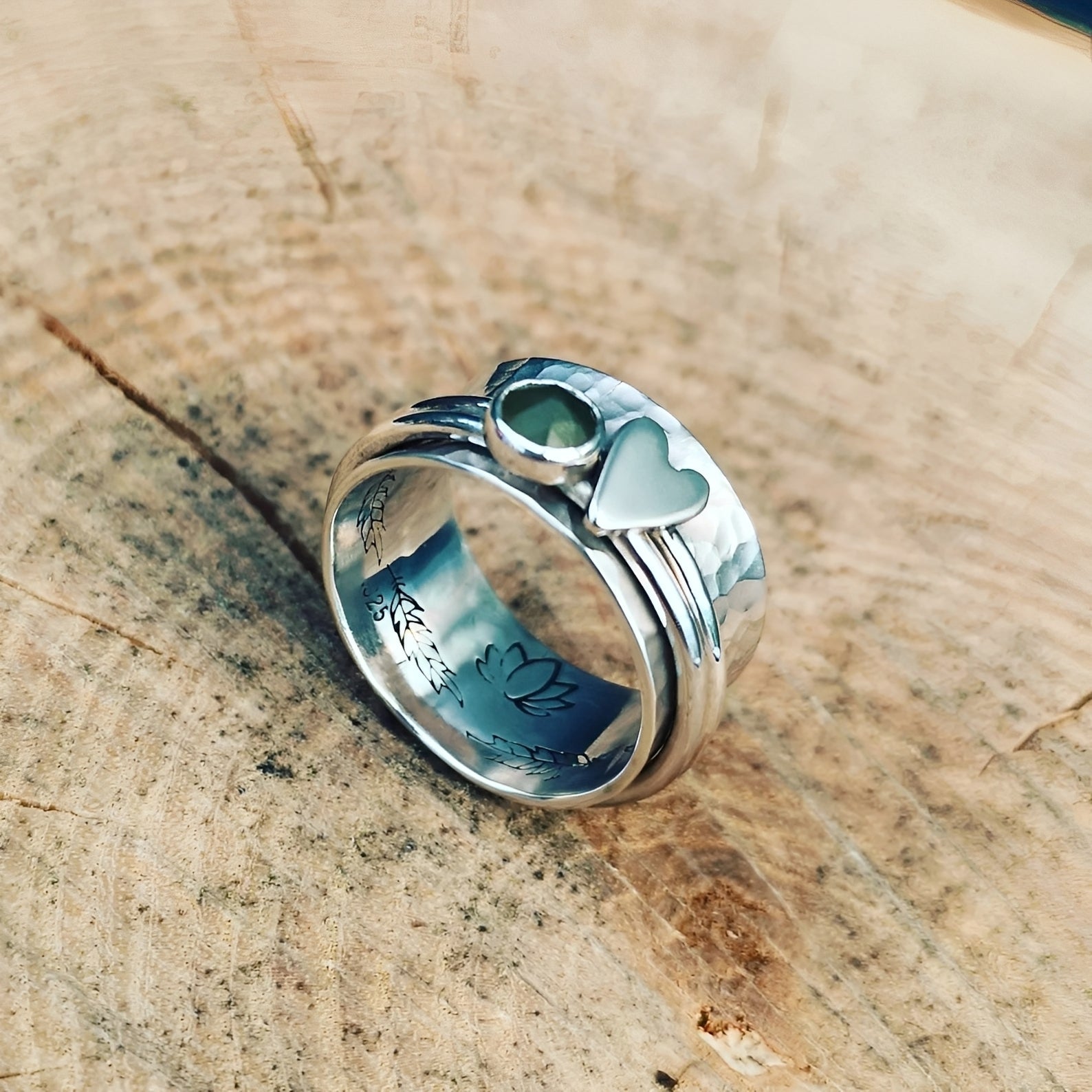 Maely – Ring Herz Silberner Retro-Stil