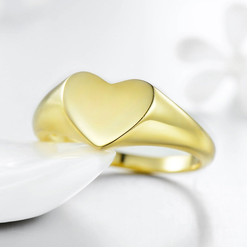 Lucia – Goldring mit Spiegel und leuchtendem Liebesdesign