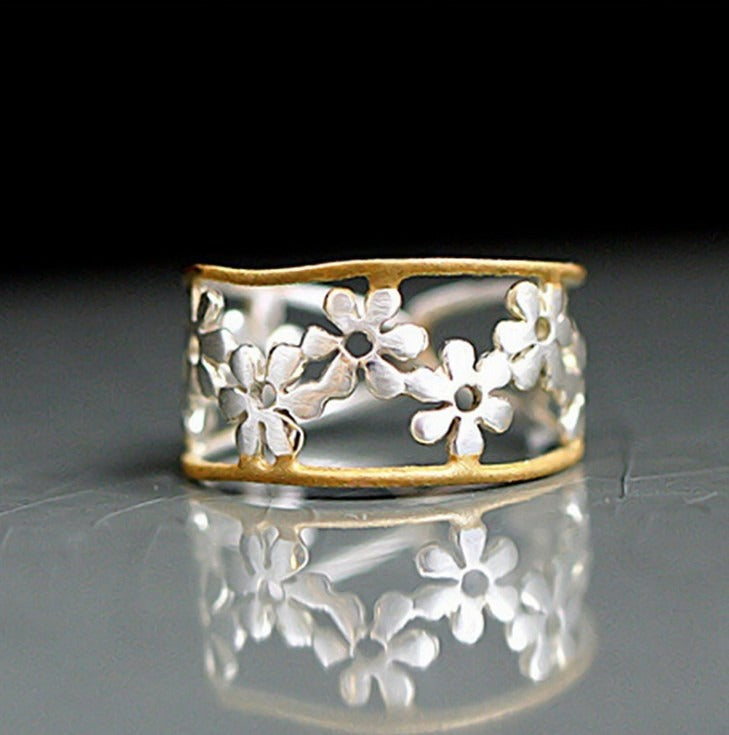 Florya – Ring Margerite Offen mit Unregelmäßigem Design