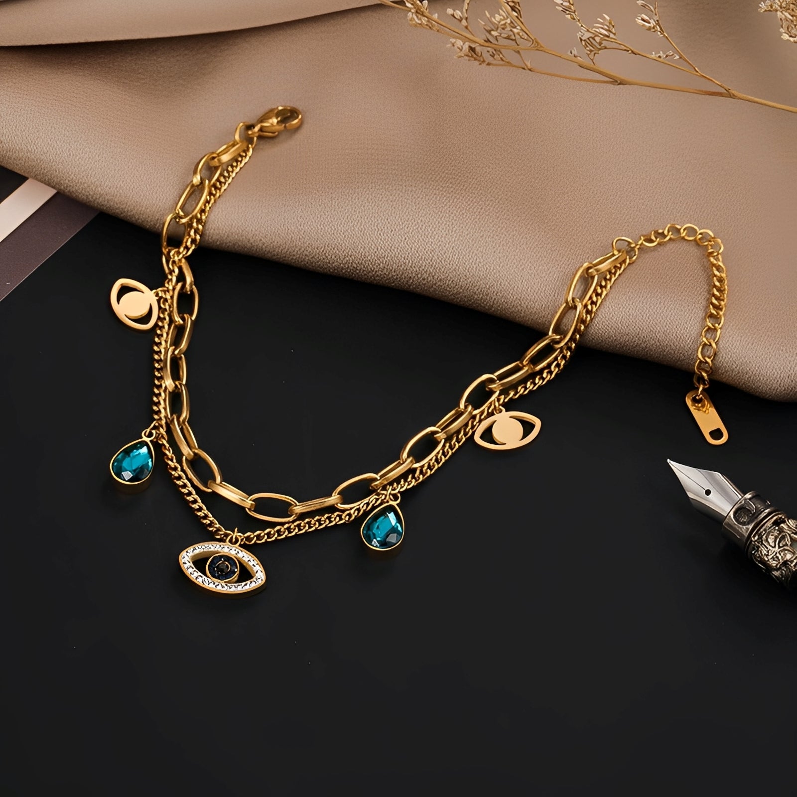 Cris – Doppelschichtiges dickes Kettenarmband