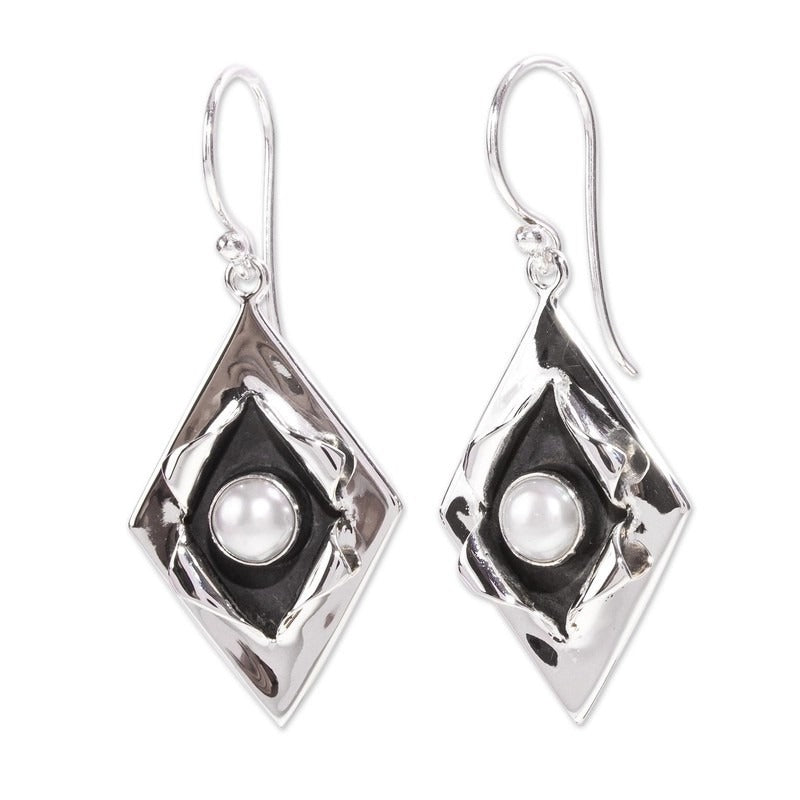 Nova – Vintage-Ohrringe Perlen & Elegantes Silber