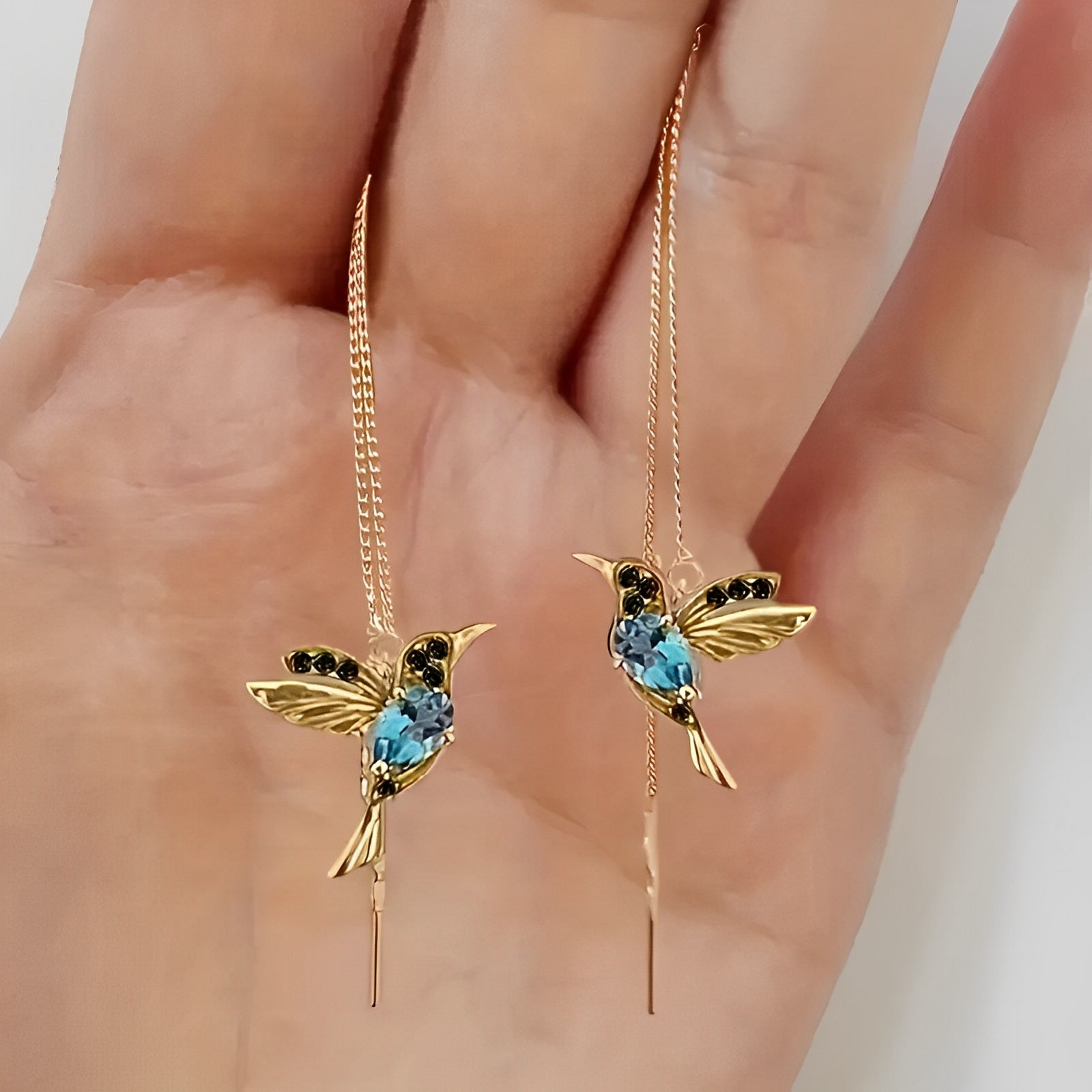 Elayne – Kolibri-Ohrringe mit Emaille und Zirkonia