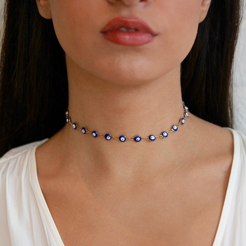 Amaya – Choker-Halskette mit goldenem Schutzauge
