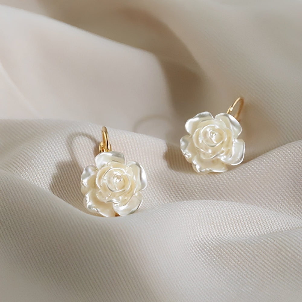 Damen Ohrringe mit Rosenanhänger - Paar