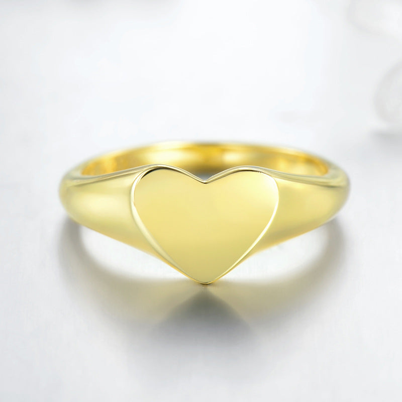 Lucia – Goldring mit Spiegel und leuchtendem Liebesdesign