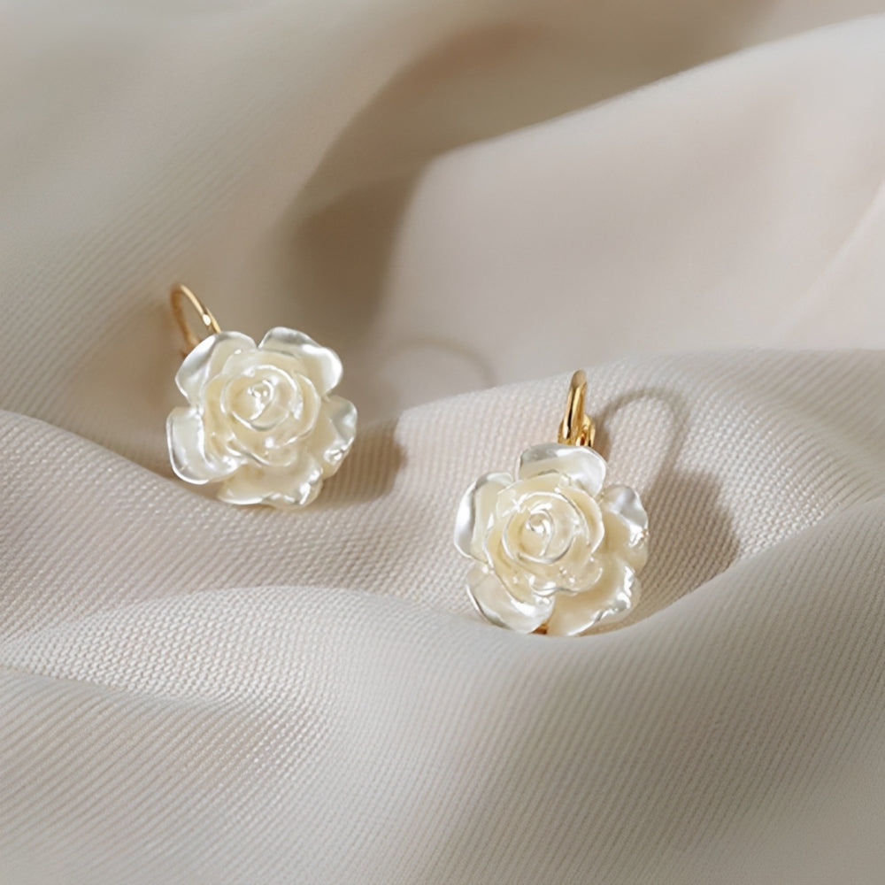 Damen Ohrringe mit Rosenanhänger - Paar