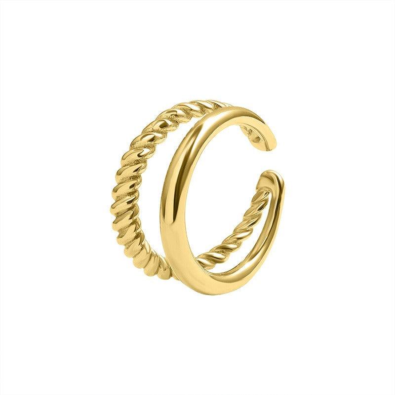 Adele – Doppel-Twist-Ring aus poliertem Gold