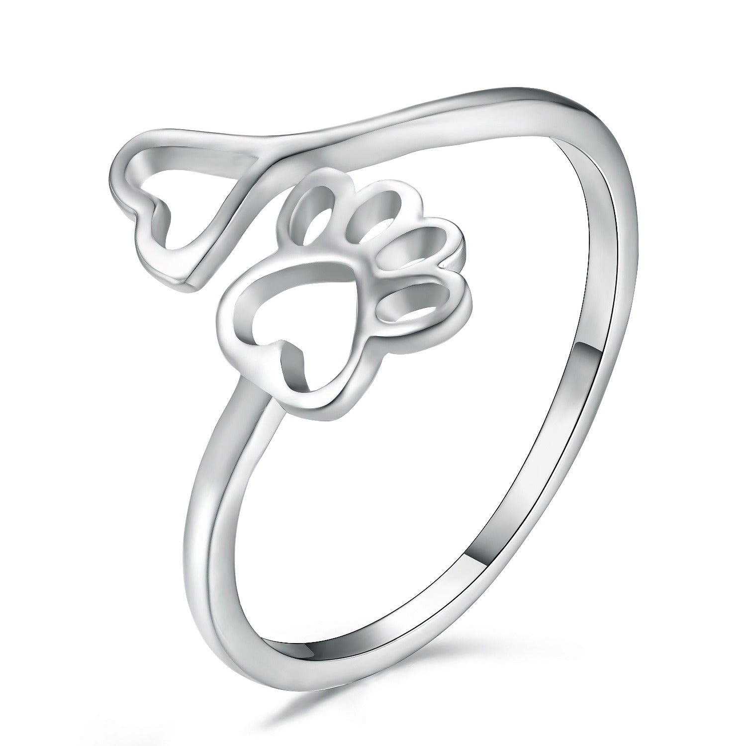 Alexa – Ring Liebe mit Hundemuster und Hohlherz