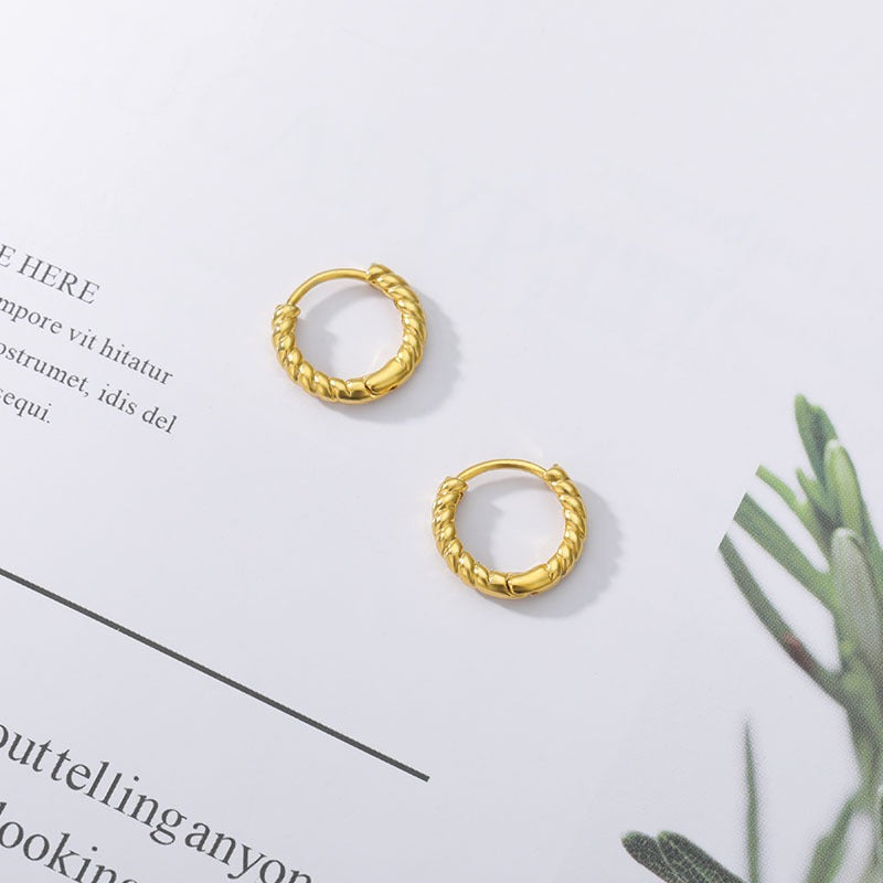 Manon – Mini-Creolen-Ohrringe aus Gold mit Seil