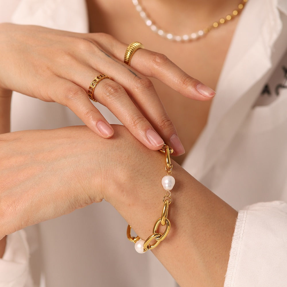 Daniela – Feine Armband mit Weißer Perle