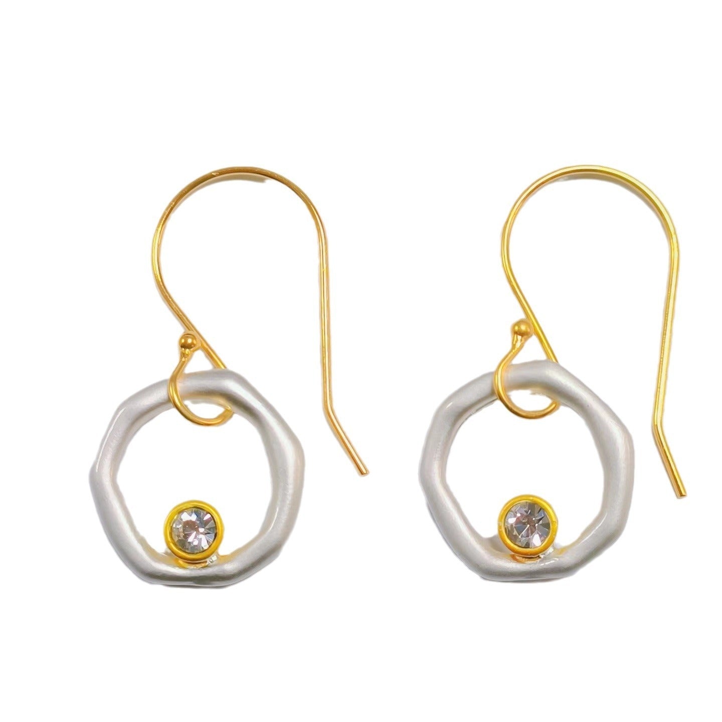 Zia – Vintage-Ohrringe Zirkonia Gold & Silber