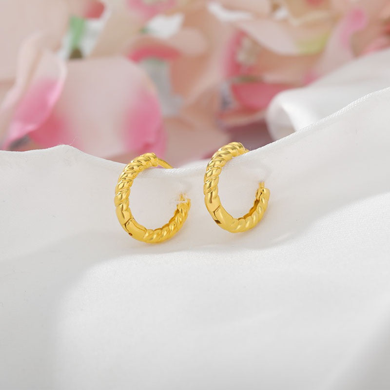Manon – Mini-Creolen-Ohrringe aus Gold mit Seil