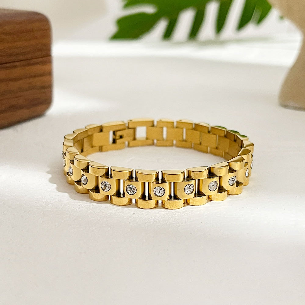 Antonia – Uhrmacher-Gliederarmband aus Titanstahl