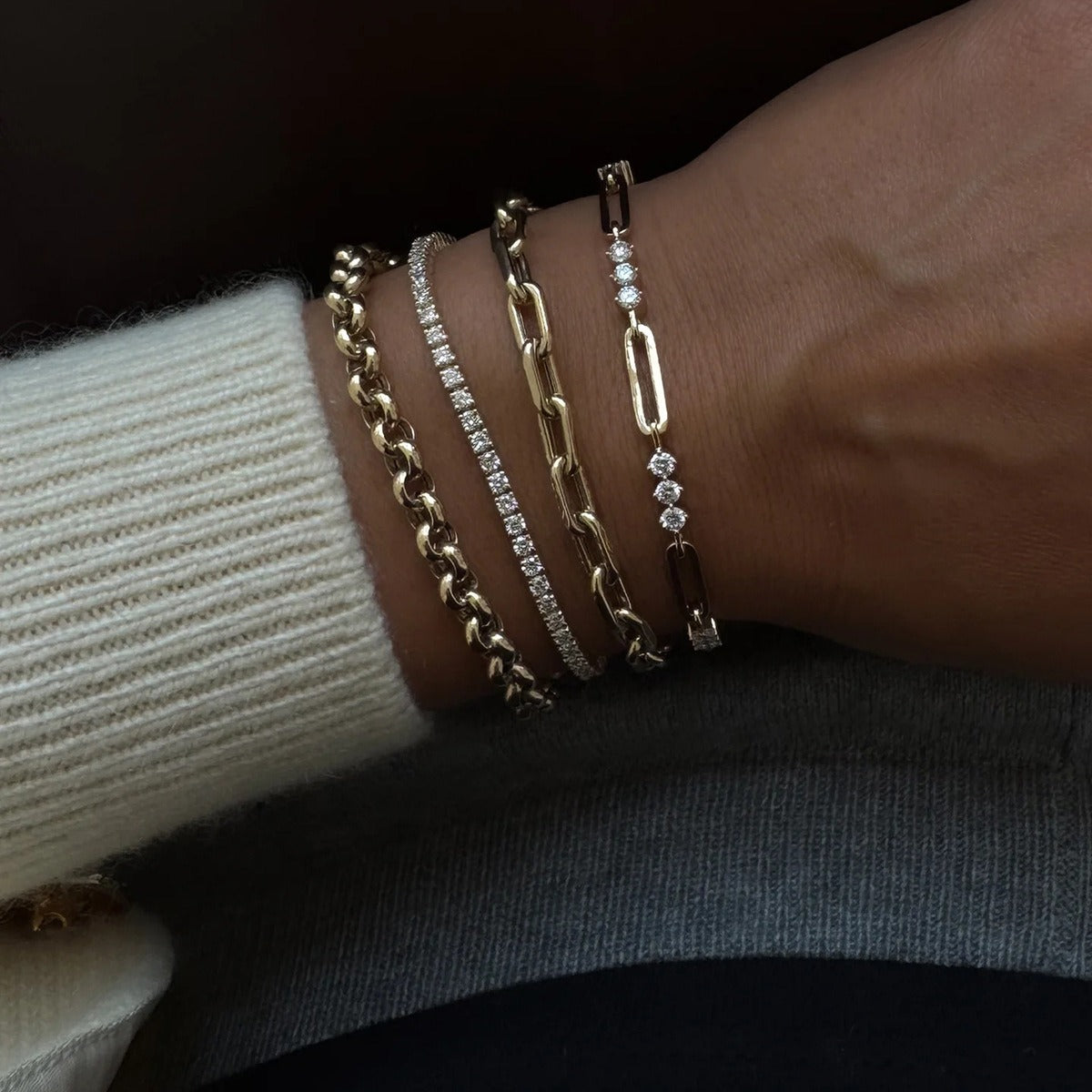 Clarisse – Armband Kette mit Diamanten besetzt