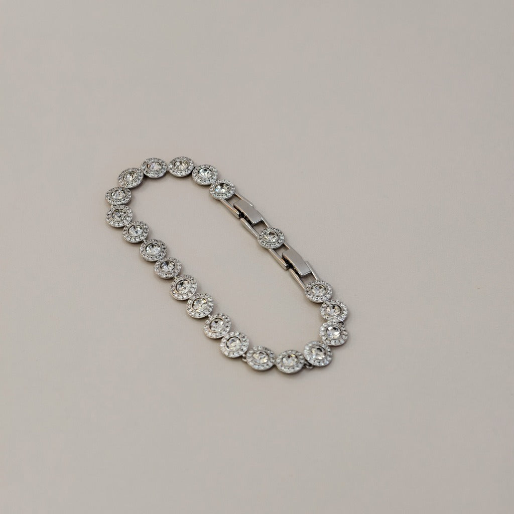 Victoria – Halskette und Armband mit glänzendem Rundknopf