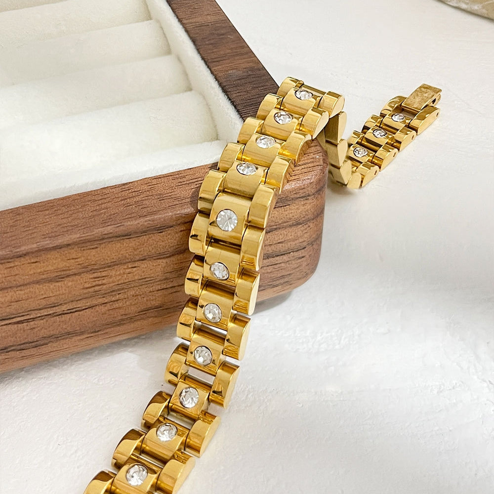 Antonia – Uhrmacher-Gliederarmband aus Titanstahl