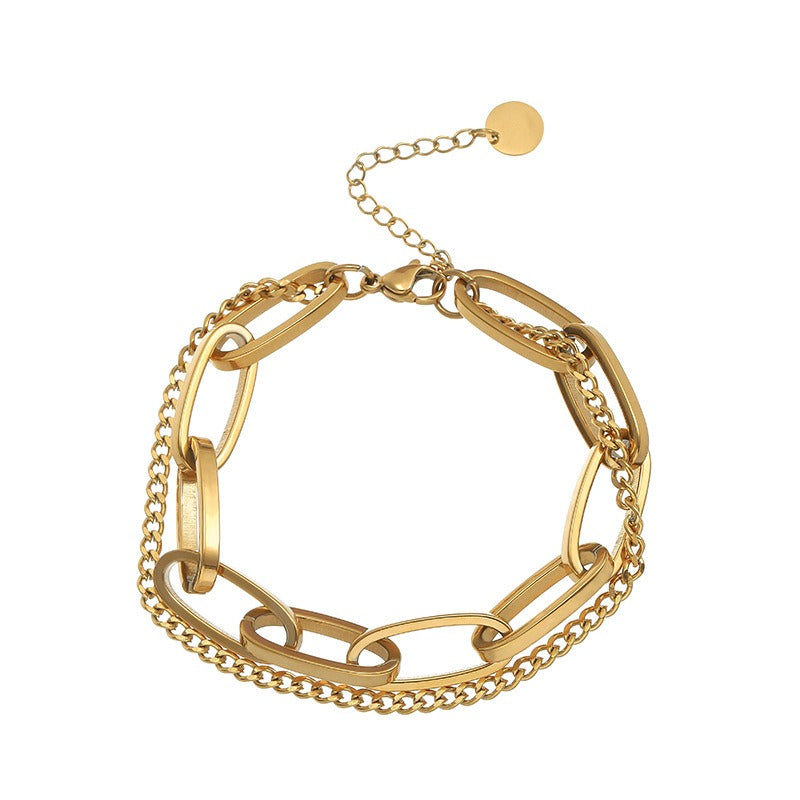 Carla – Elegantes vergoldetes Gliederarmband
