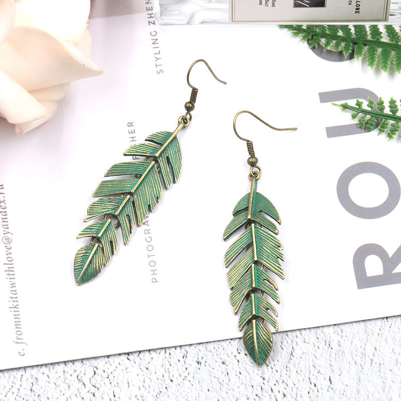 Ivana – Vintage-Blatt-Ohrringe