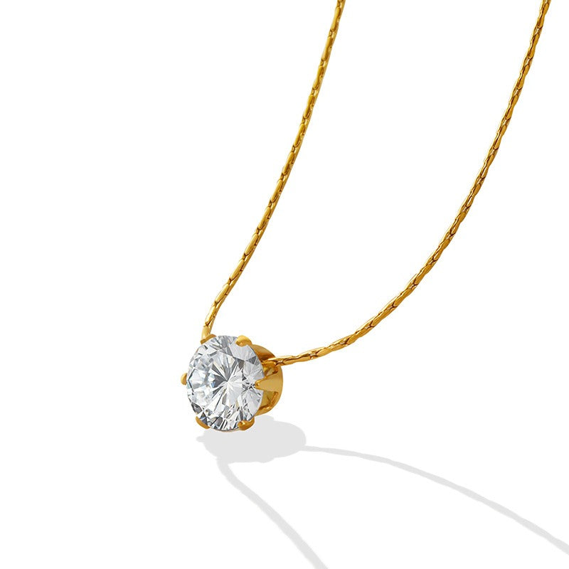 Gwen – Elegante Solitär-Zirkonia-Halskette
