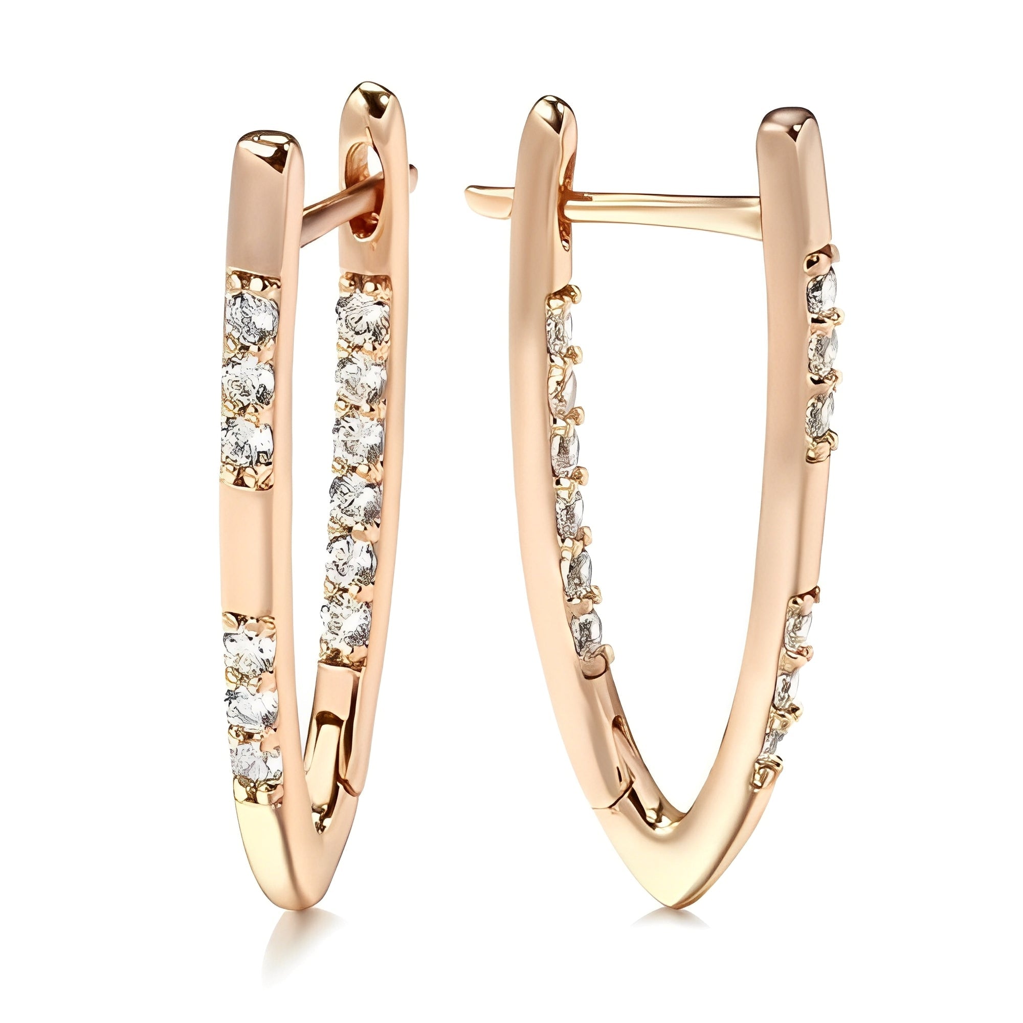 Lyssia – Elegante Goldene Ohrringe mit Zirkon