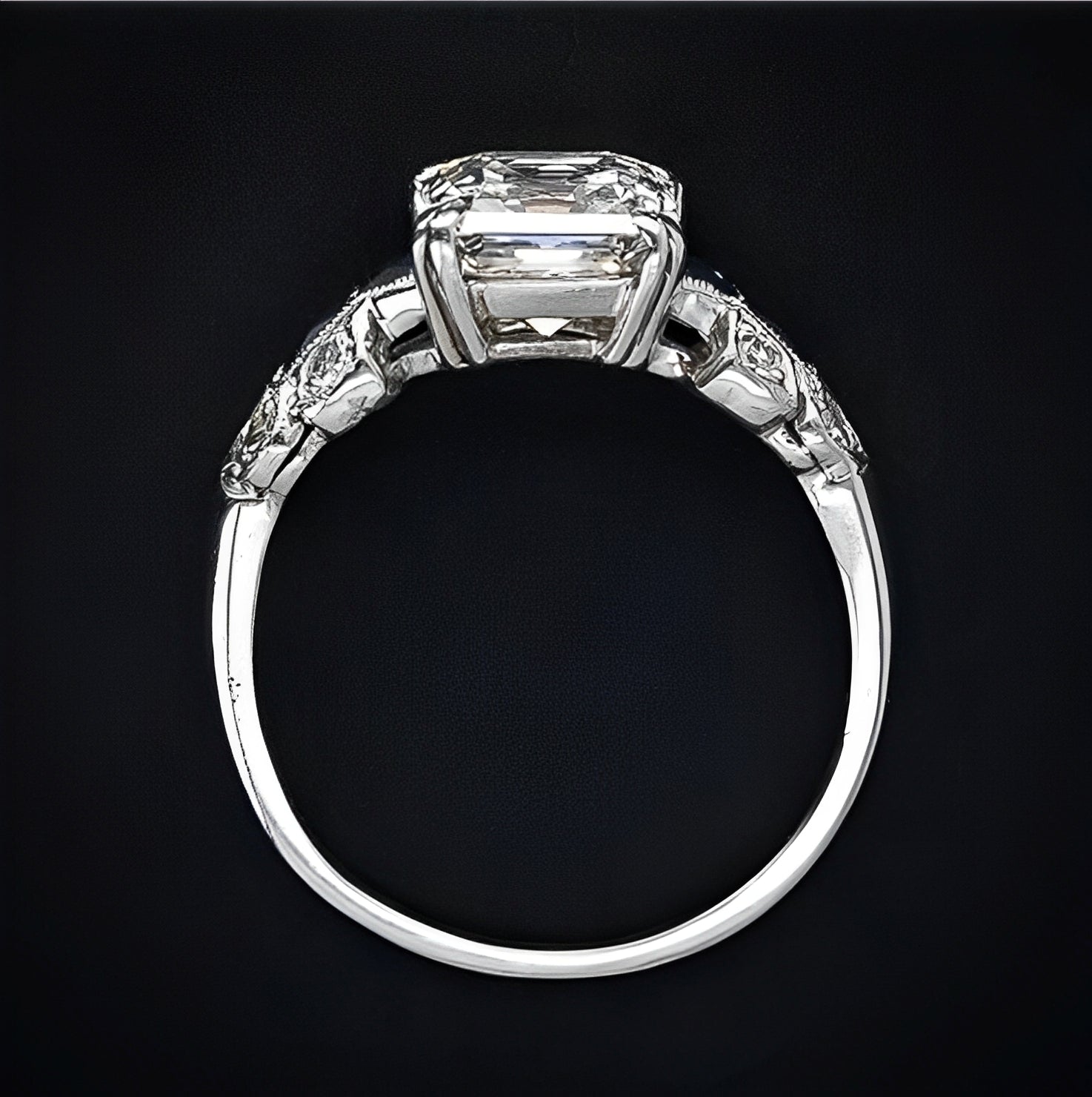Perrine – Vintage-Ring Blau Glänzend in Silber