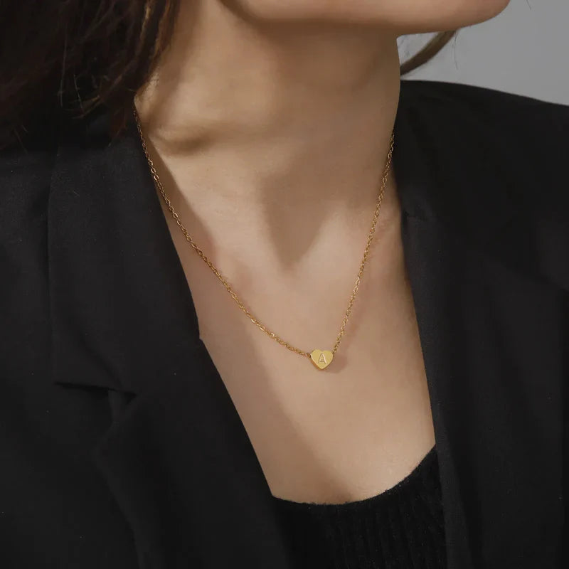 Herz - Initiale Gold Halskette