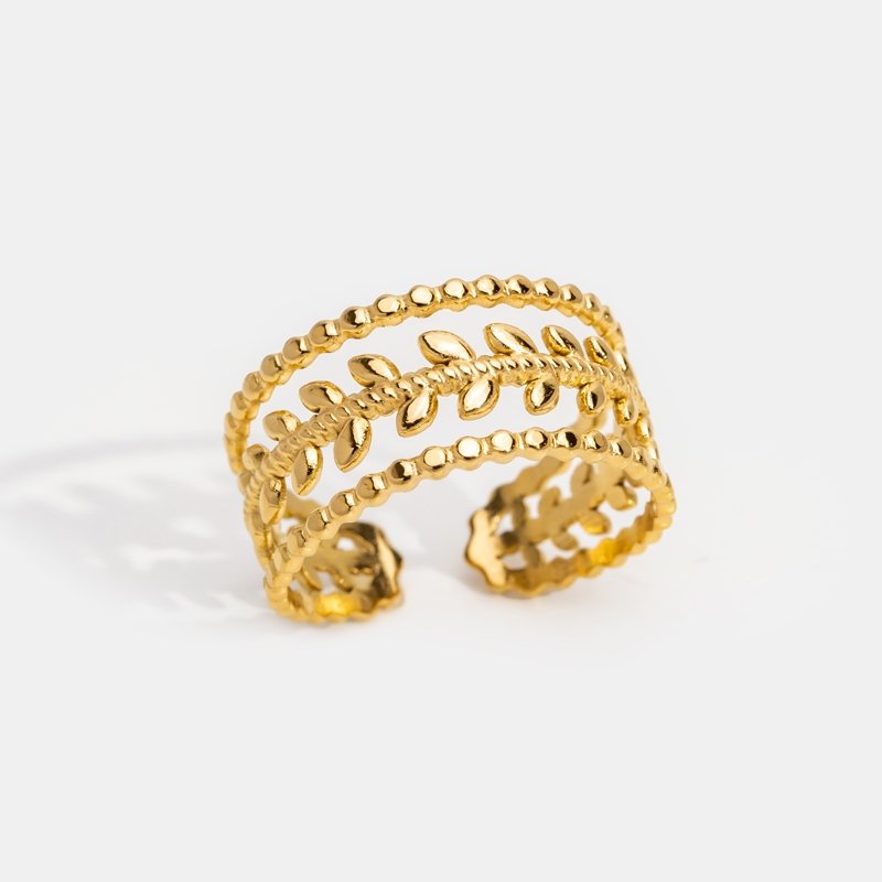 Marissa – Ring Goldene Blätter Schichten