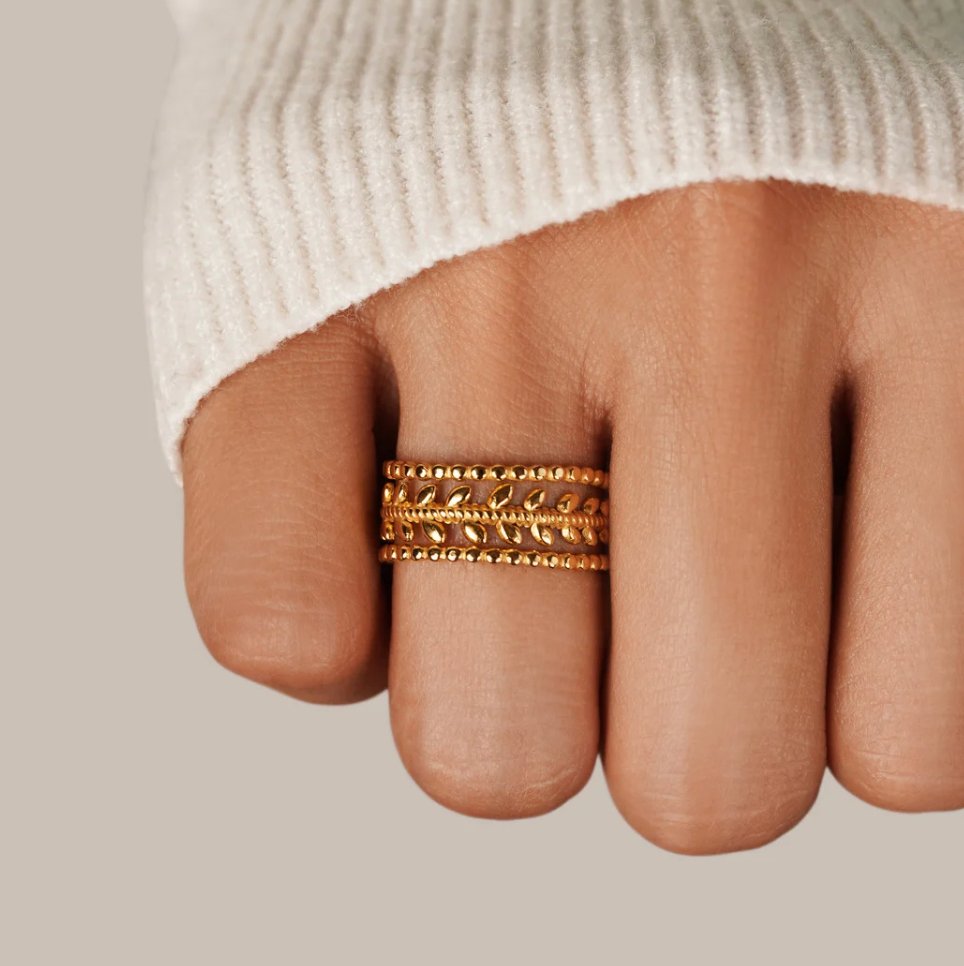 Marissa – Ring Goldene Blätter Schichten
