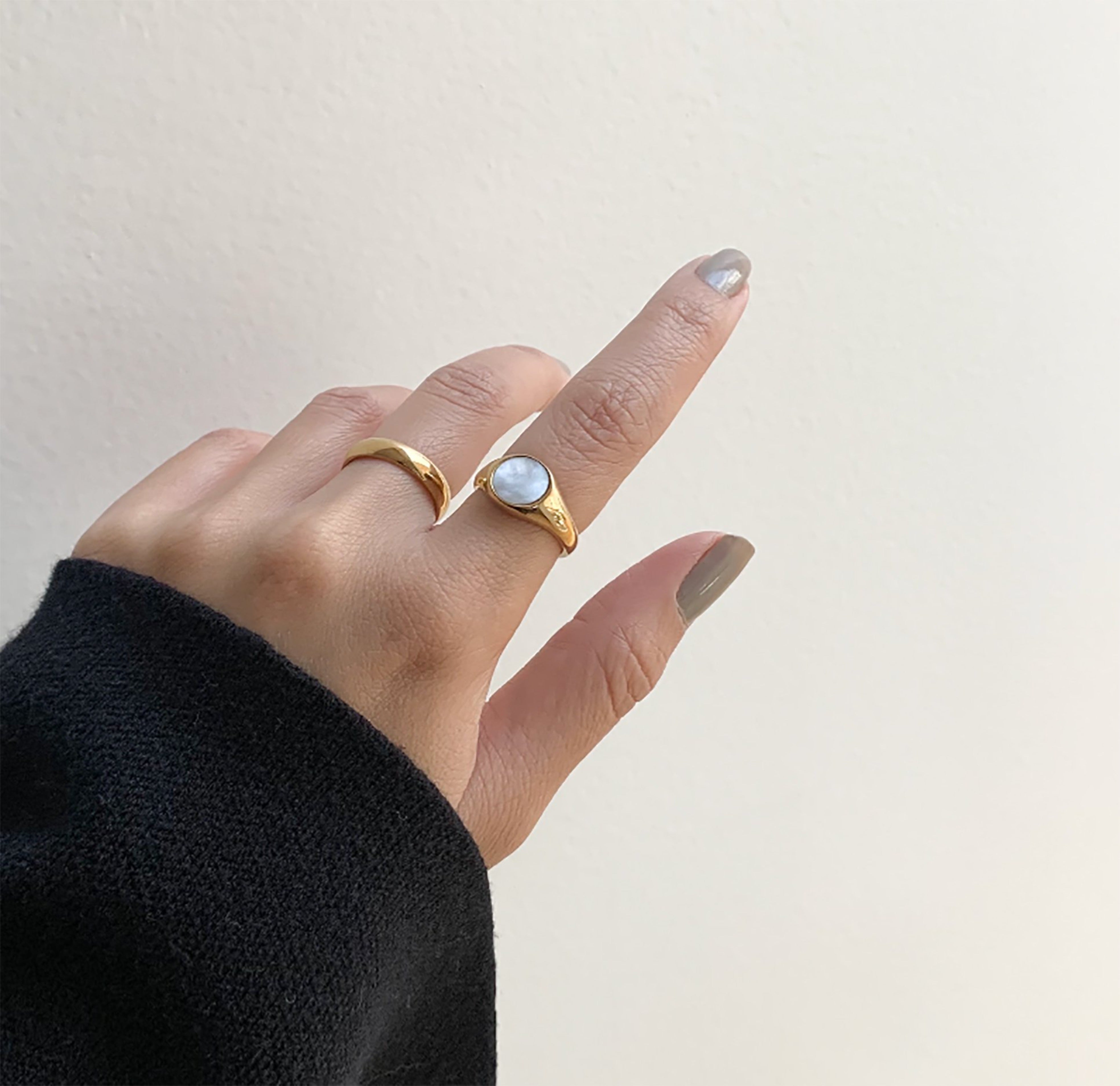 Isabelle – Ring Fritillaire aus weißer Muschel