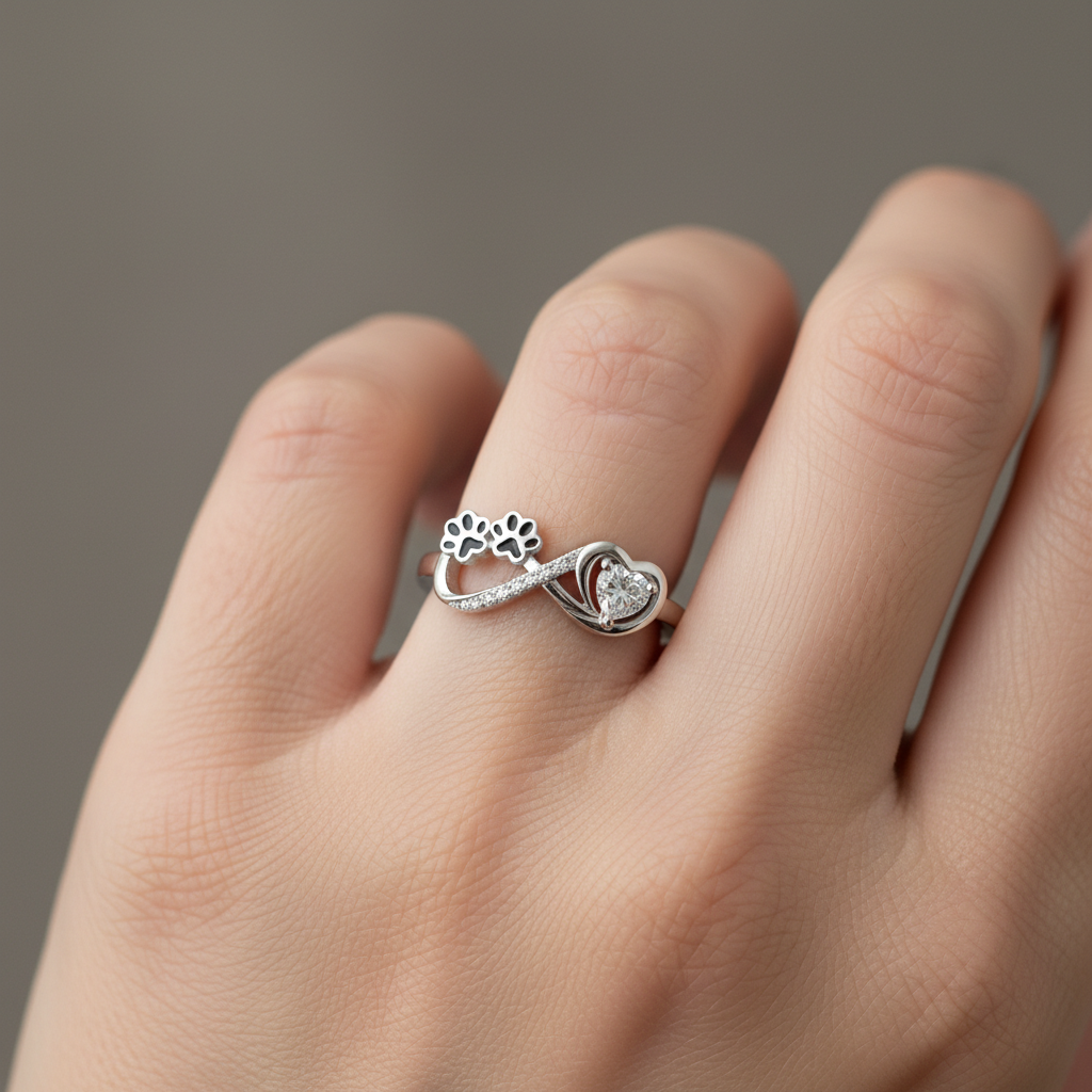 Haruko – Ring mit kleinen Hundepfotenabdrücken