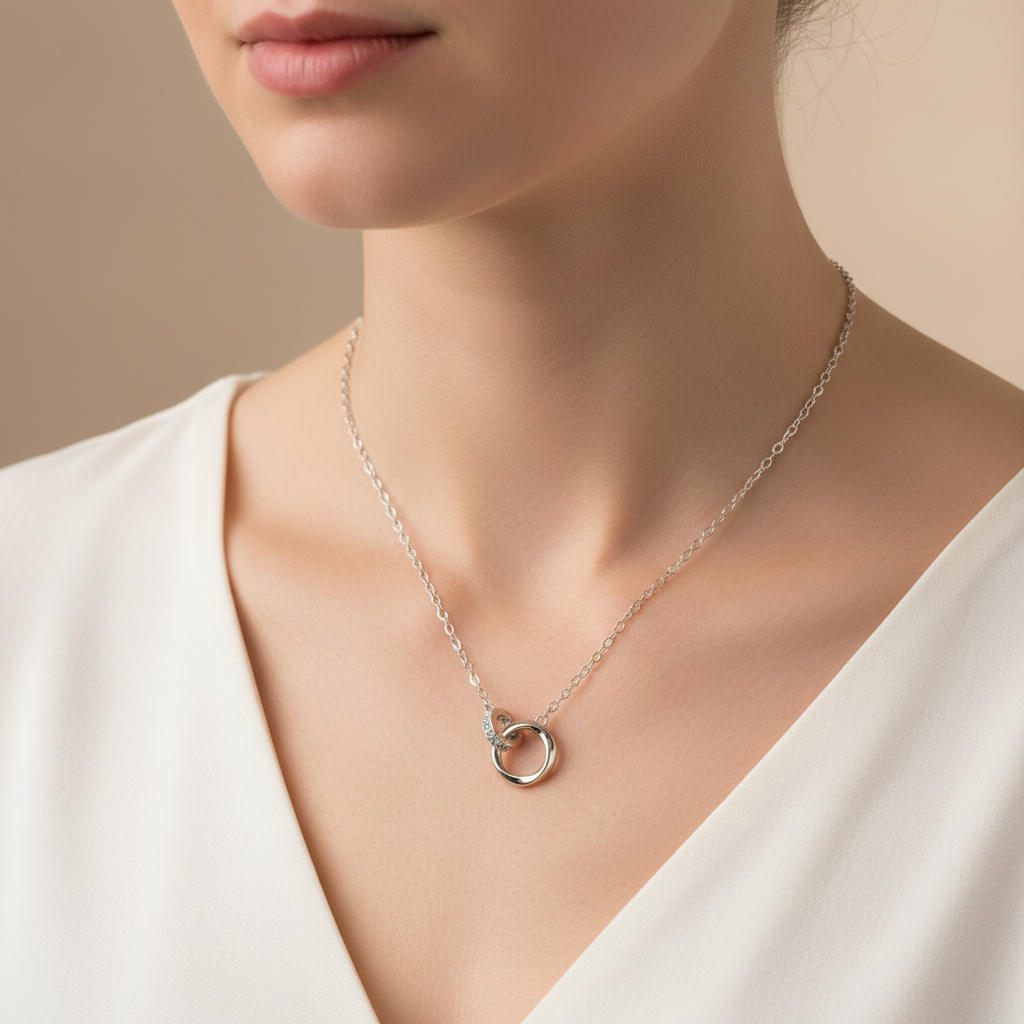 Kris – Liebe Möbius-Schmuckhalskette aus Sterlingsilber