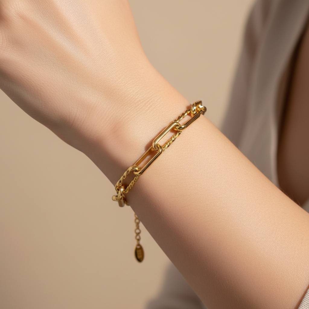 Charlie – Goldenes Edelstahlarmband