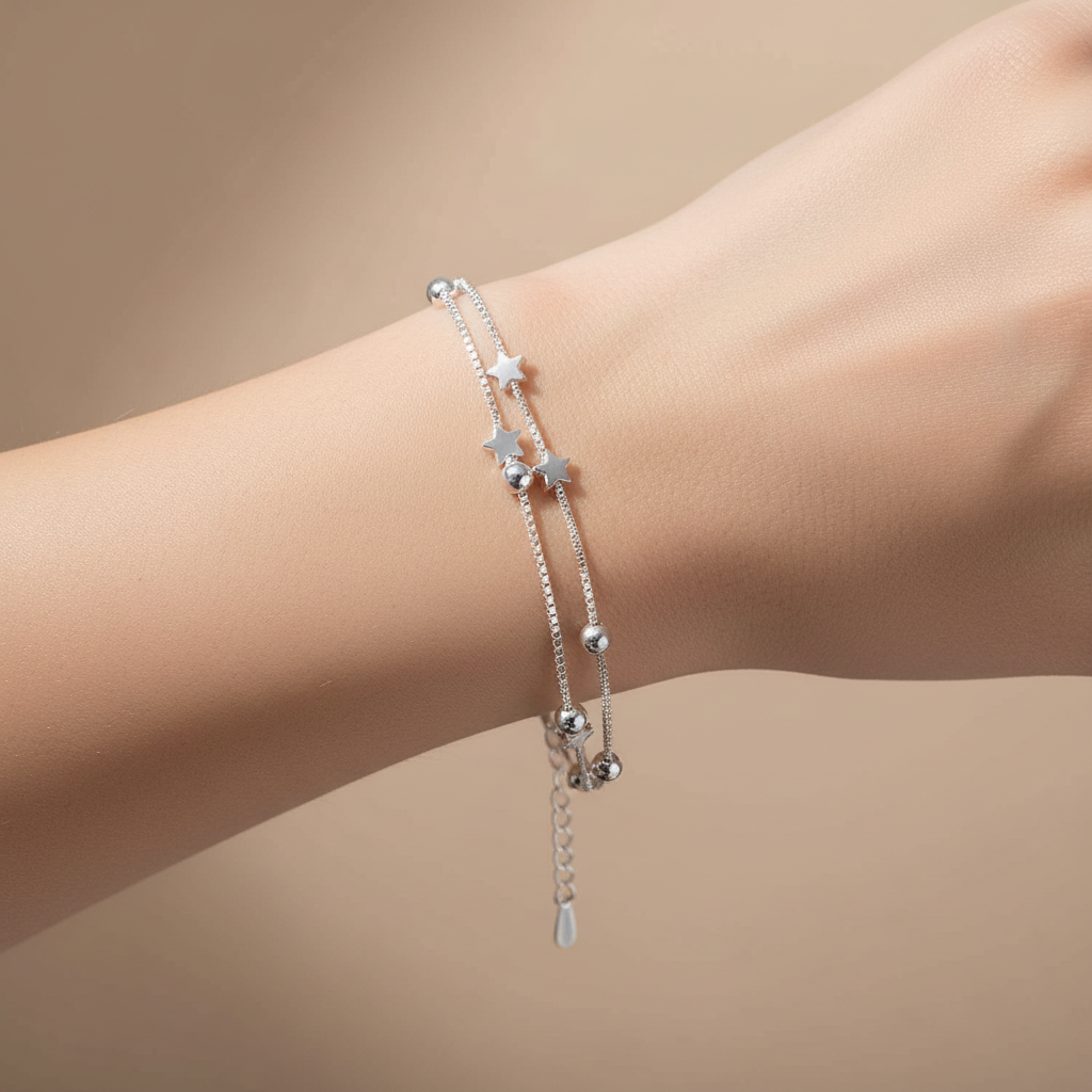 Yuna – Armband Doppelkreis Stern Koreanischer Stil