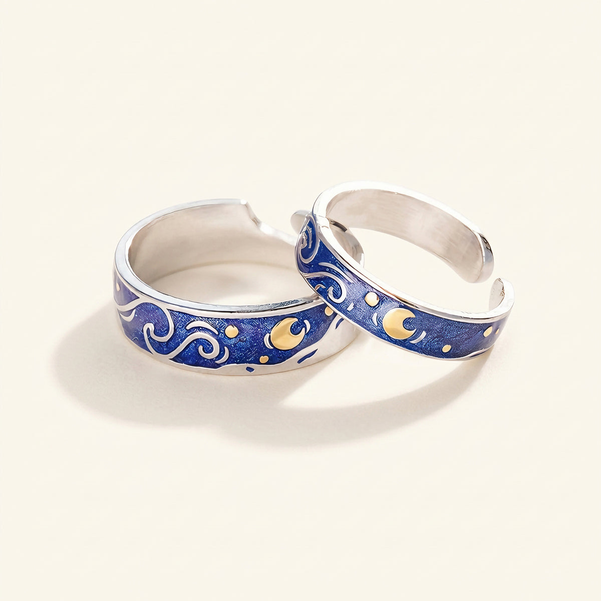 Damen Verstellbares Sternenhimmel Ring Set (2-teilig)