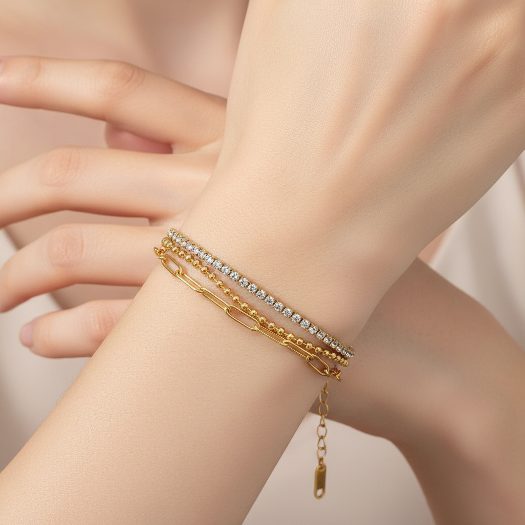 Lumen – Mehrschichtiges Armband aus Stahl