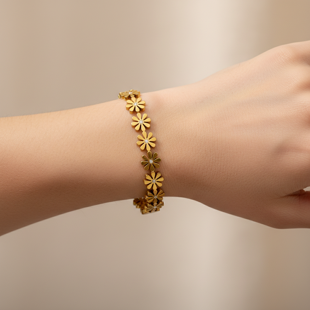 Selena – Luxus Leichtes Armband aus Titanstahl und Zirkon