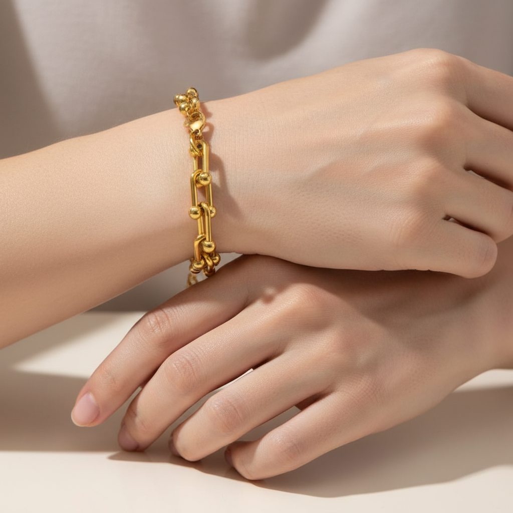Sabrina – Verlängertes Armband aus Edelstahl in Gold