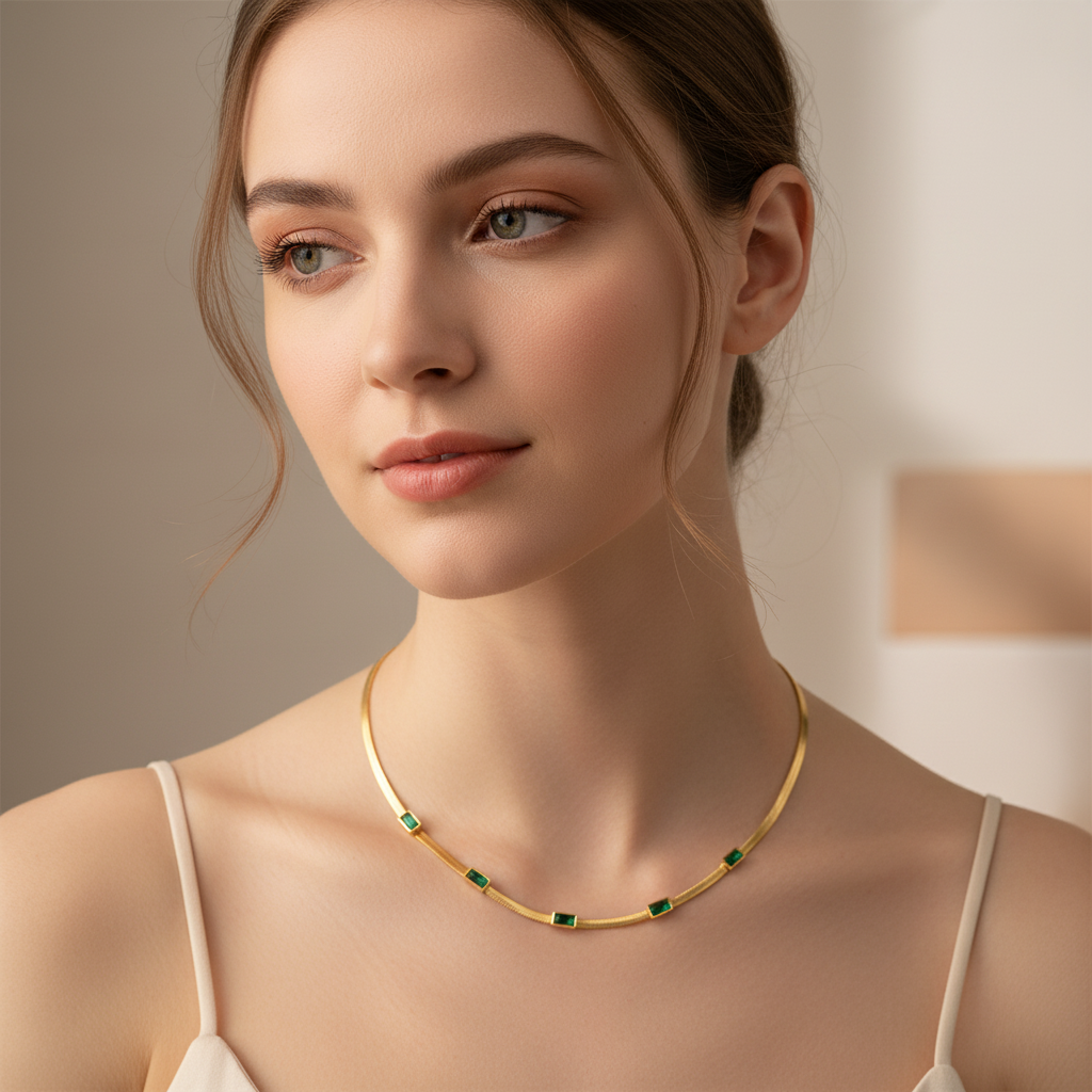 Sabrina – Quadratische geometrische Halskette