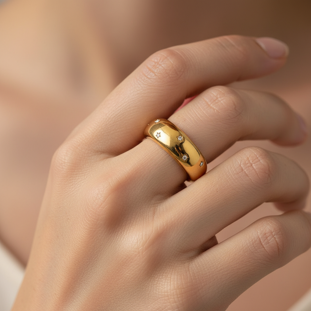 Stella – Ring aus Edelstahl mit eingefasstem Zirkon