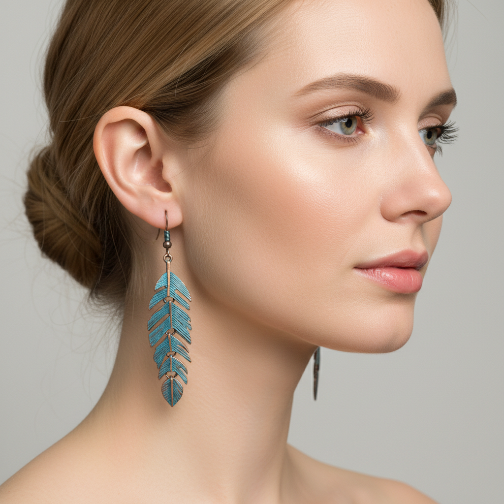 Ivana – Vintage-Blatt-Ohrringe