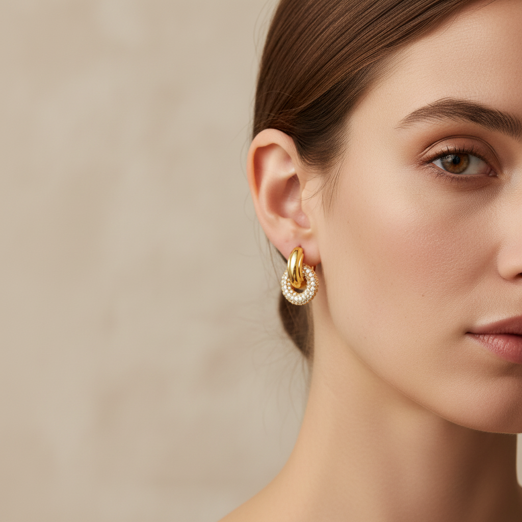 Alma – Retro-Ohrringe mit Diamanten, doppelt tragbar