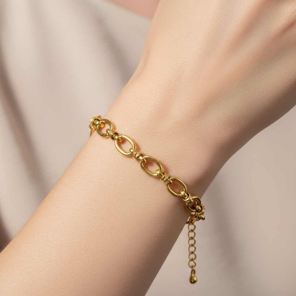 Emilia – Verlängertes vergoldetes Armband aus Edelstahl