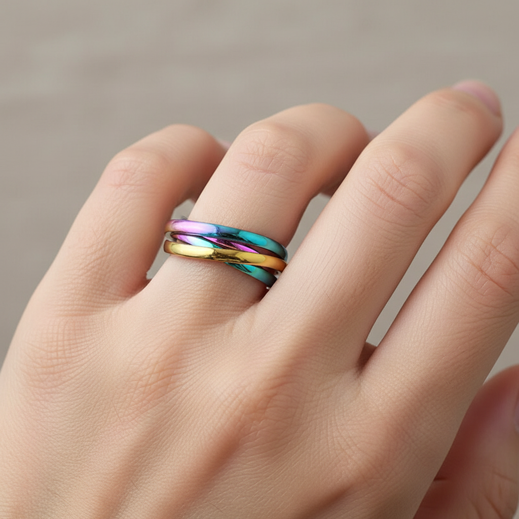 Sansen – Ring Paar Drei Ringe aus Titanstahl