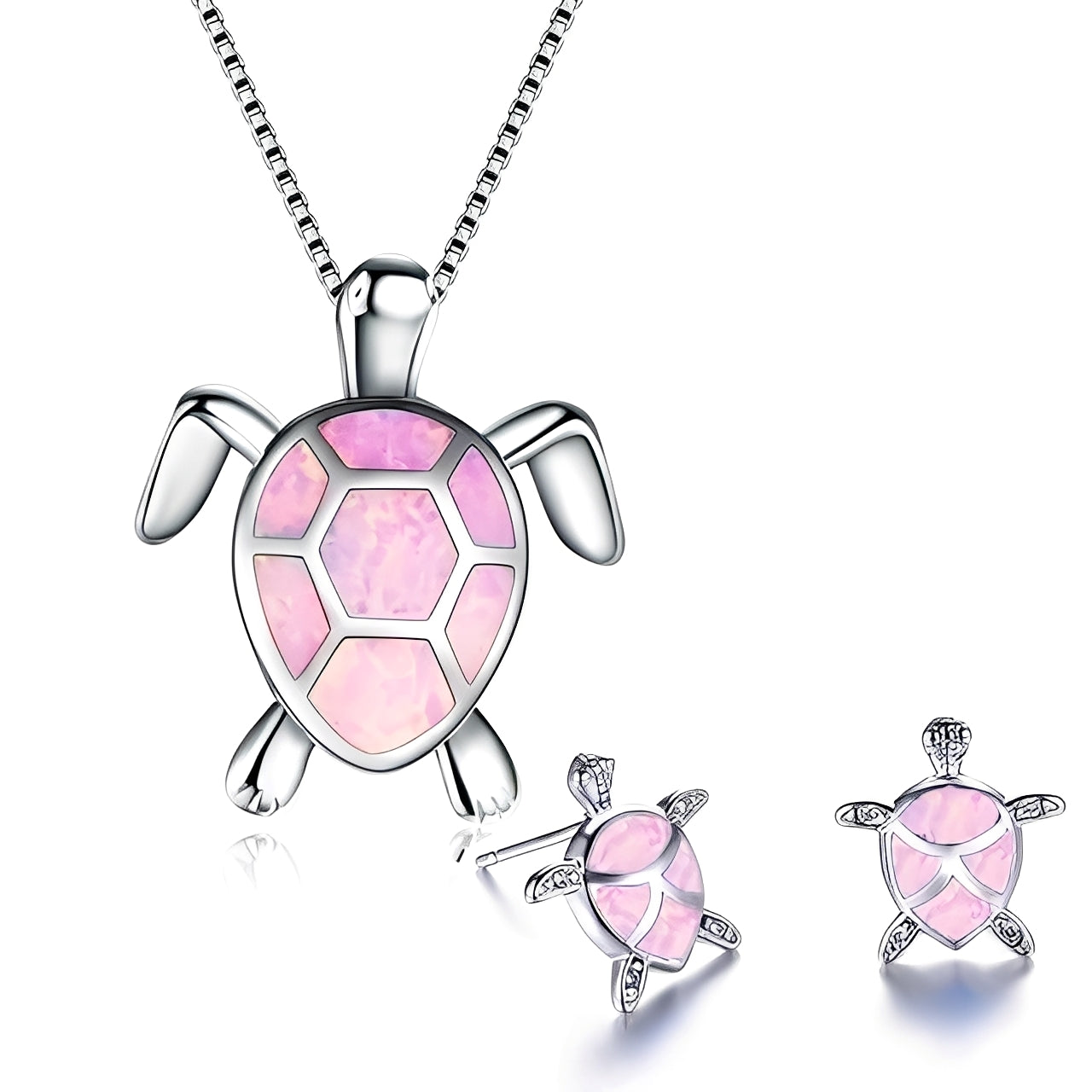 Tricia – Schmuckset Schildkröte in Silber & Opal