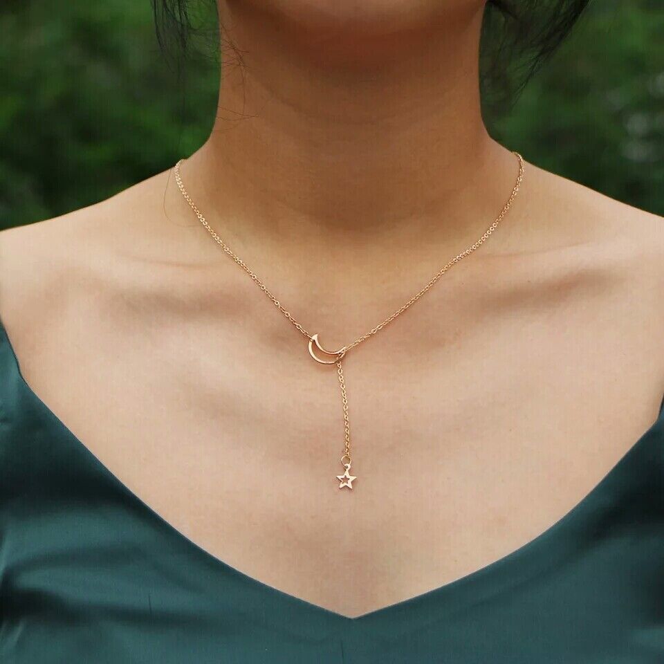 Mond und Stern - Lariat Style Halskette